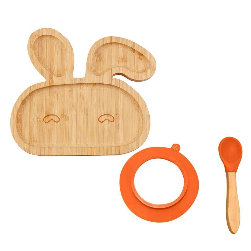 baby toddler bamboo bowl spoon feeding cutlery set ca - 1